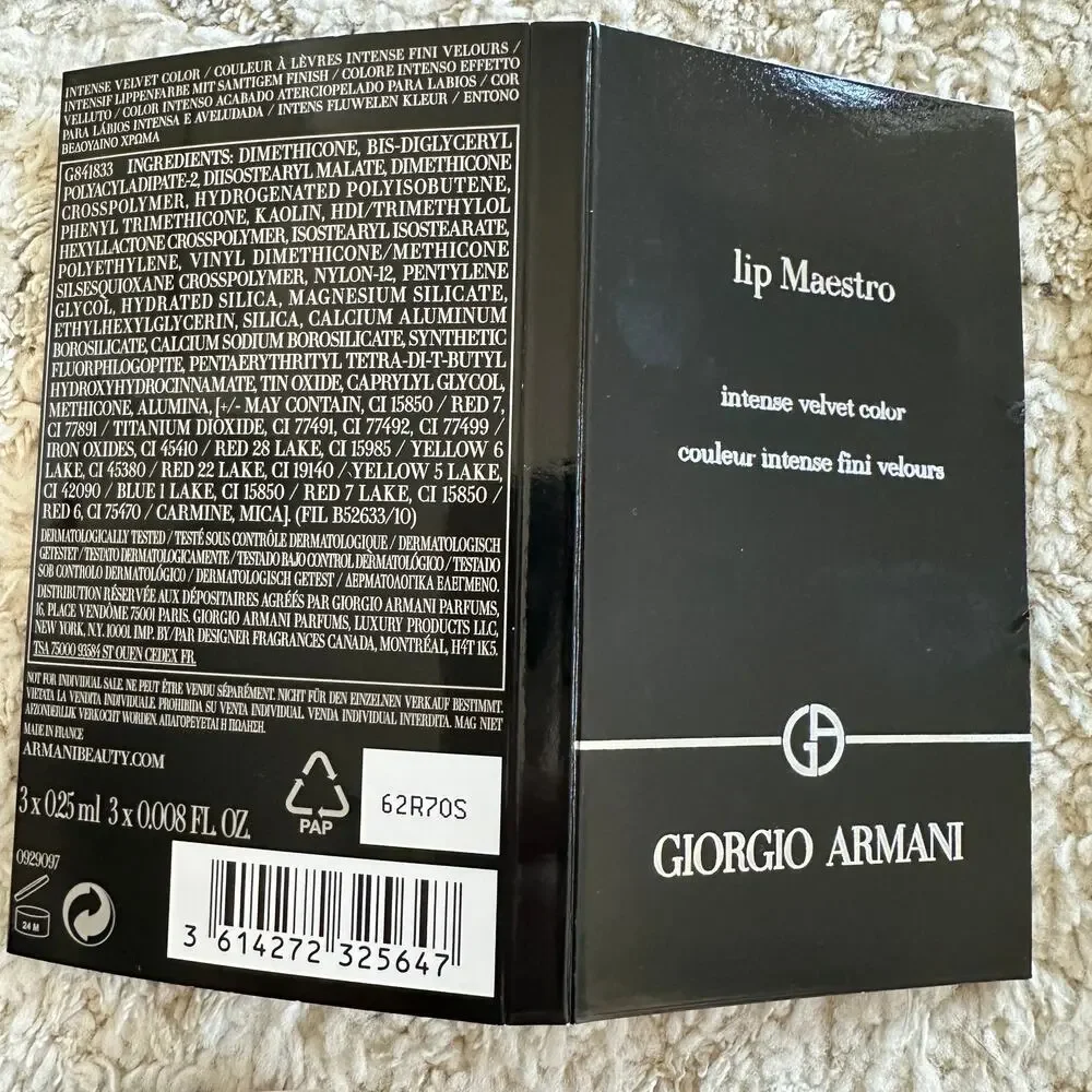 Lip Makeup Sample Lot of 5 Giorgio Armani, KatVonD, Sephora, Laura Mercier